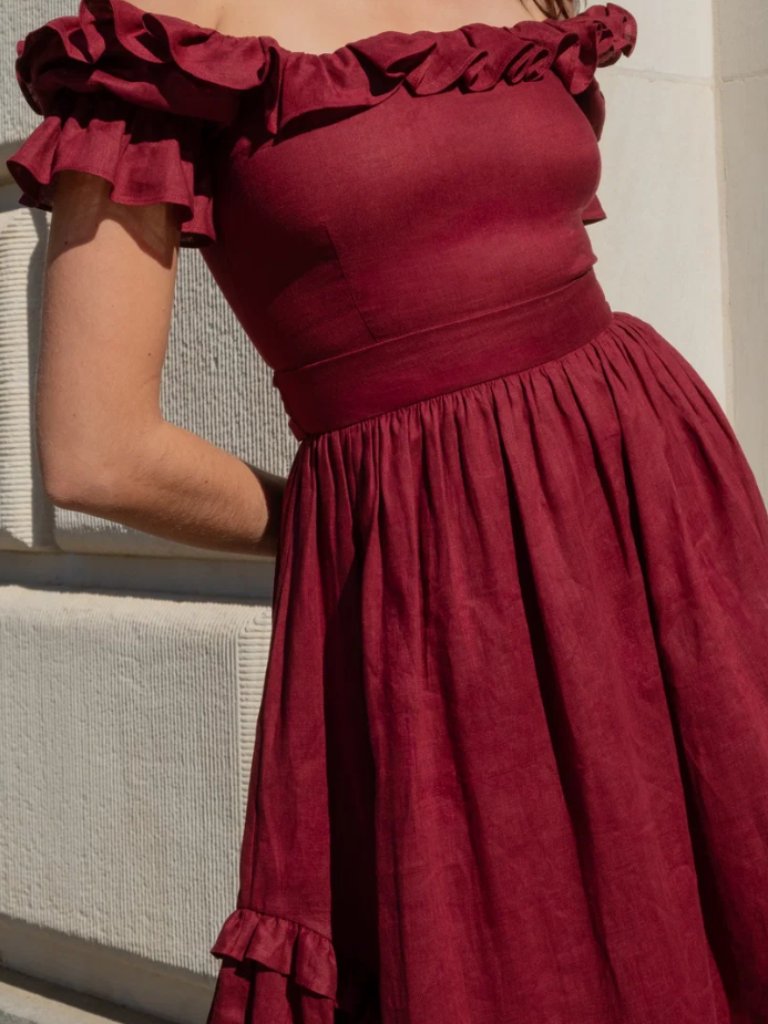 Of Her Own Kind Adeline Dress Burgundy S Never Worn — image 4 of 8